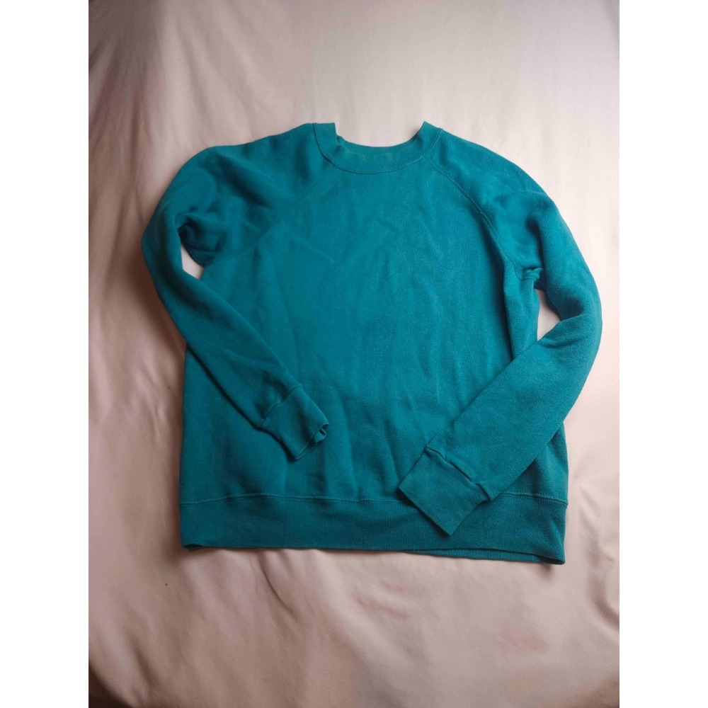 Sweats Appeal Tultex Sweatshirt Unisex Large Teal Crew Neck Long Sleeve Pullover